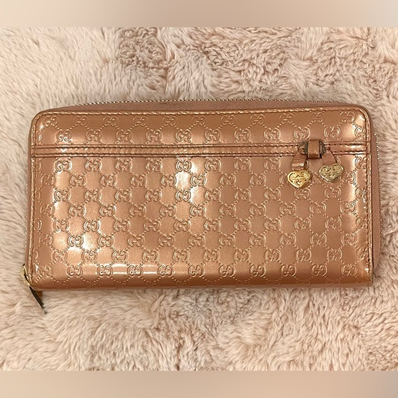 Gucci Handbags - Gucci microguccissima continental zip wallet, metallic rose gold